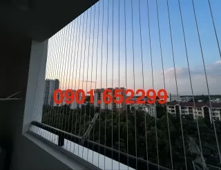 Thi công lưới an toàn ban công chung cư Pegasus