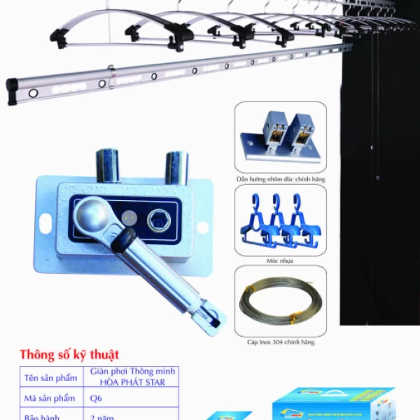 Giàn Phơi Gắn Trần Hòa Phát Q6
