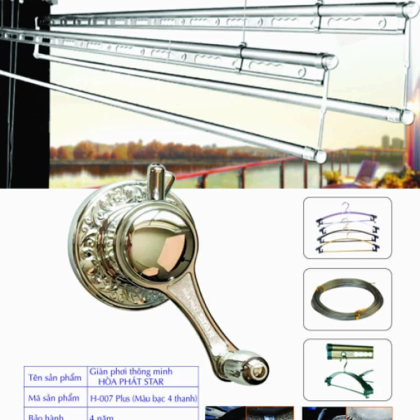 H-007 PLUS MÀU BẠC 4 THANH