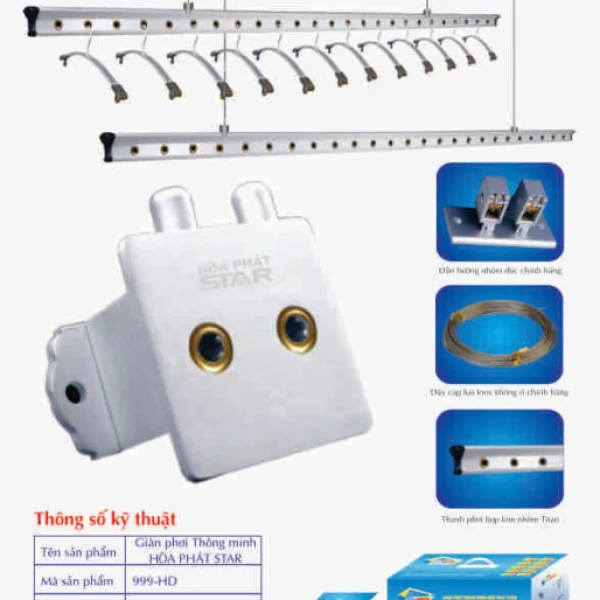 Giàn Phơi Gắn Trần Hòa Phát 999-HD