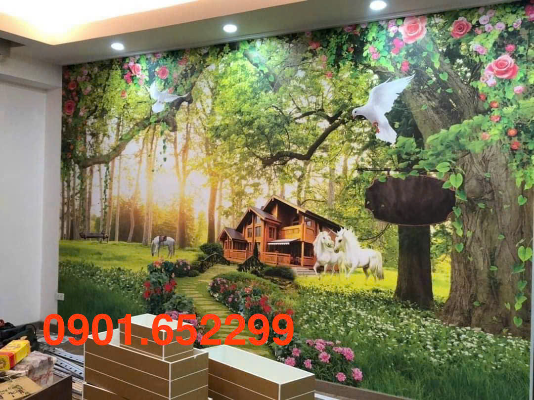 Dịch vụ tranh dán tường Biên Hòa thi công tận nhà uy tín