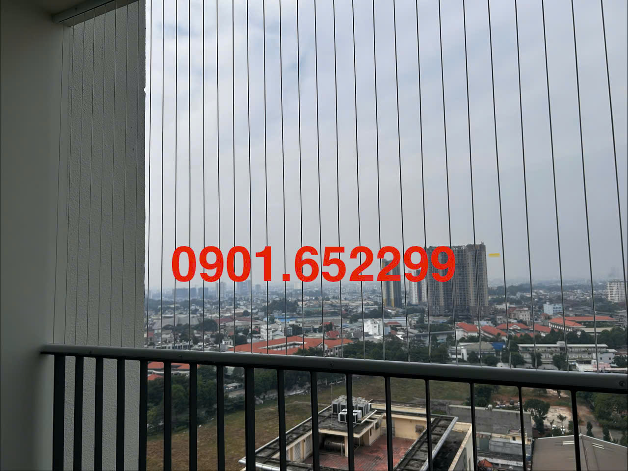 Thi công ,lắp đặt lưới an toàn ban công chung cư Pegasus