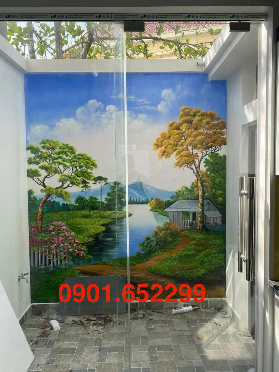 Thi công tranh dán tường tại nhà ở Biên Hòa nhanh-chuyên nghiêp