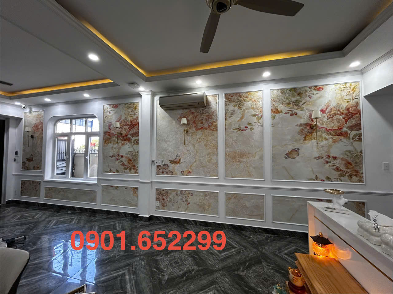 Thi công tranh dán tường tại nhà ở Đồng Nai nhanh chóng ,chuyên nghiệp