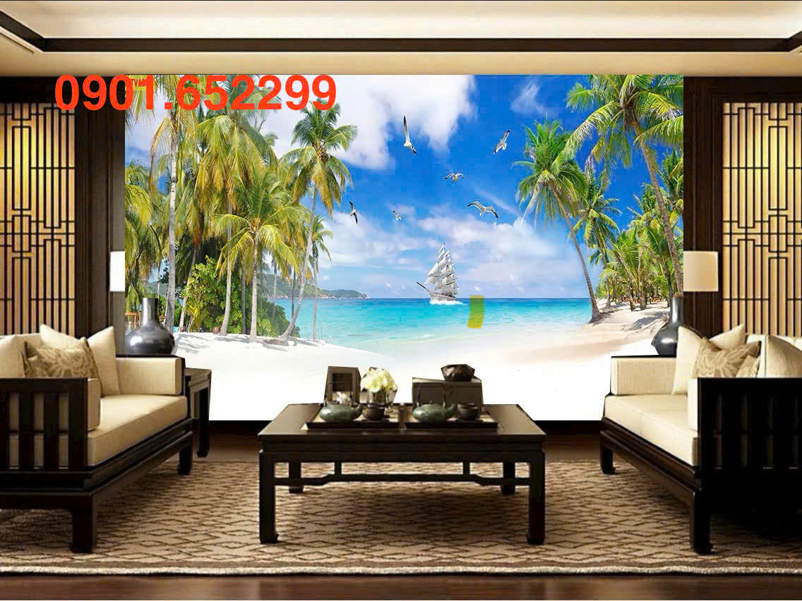 Tranh dán tường Biên Hòa thi công tại nhà bền đẹp,giá tốt