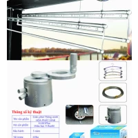 Giàn Phơi Gắn Trần Hòa Phát H-001 PLUS MÀU BẠC 4 THANH