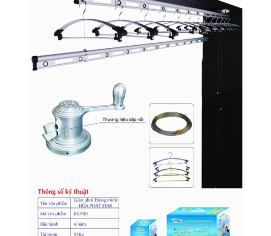 Giàn Phơi Gắn Trần Hòa Phát KS-950